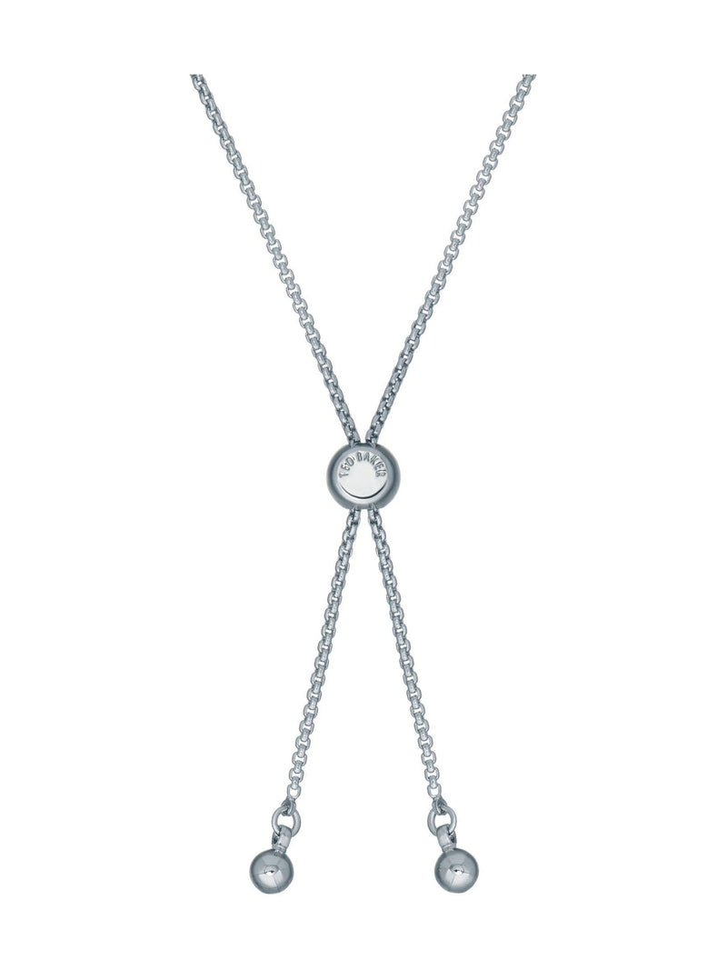 Ted Baker Silver Tone Clear Crystal Slider Bracelet 21cm (British brand)