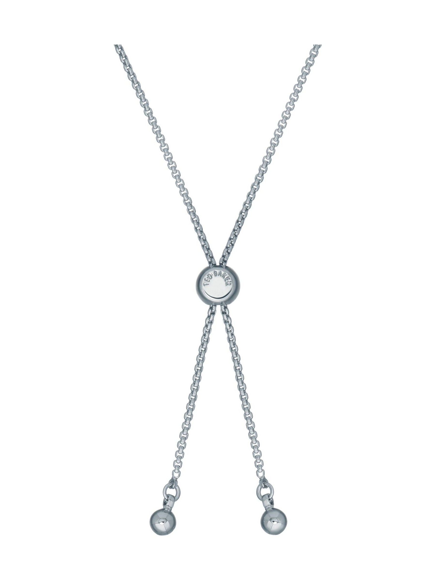 Ted Baker Silver Tone, Clear Crystal Melrah: Icon Slider Bracelet, Clear