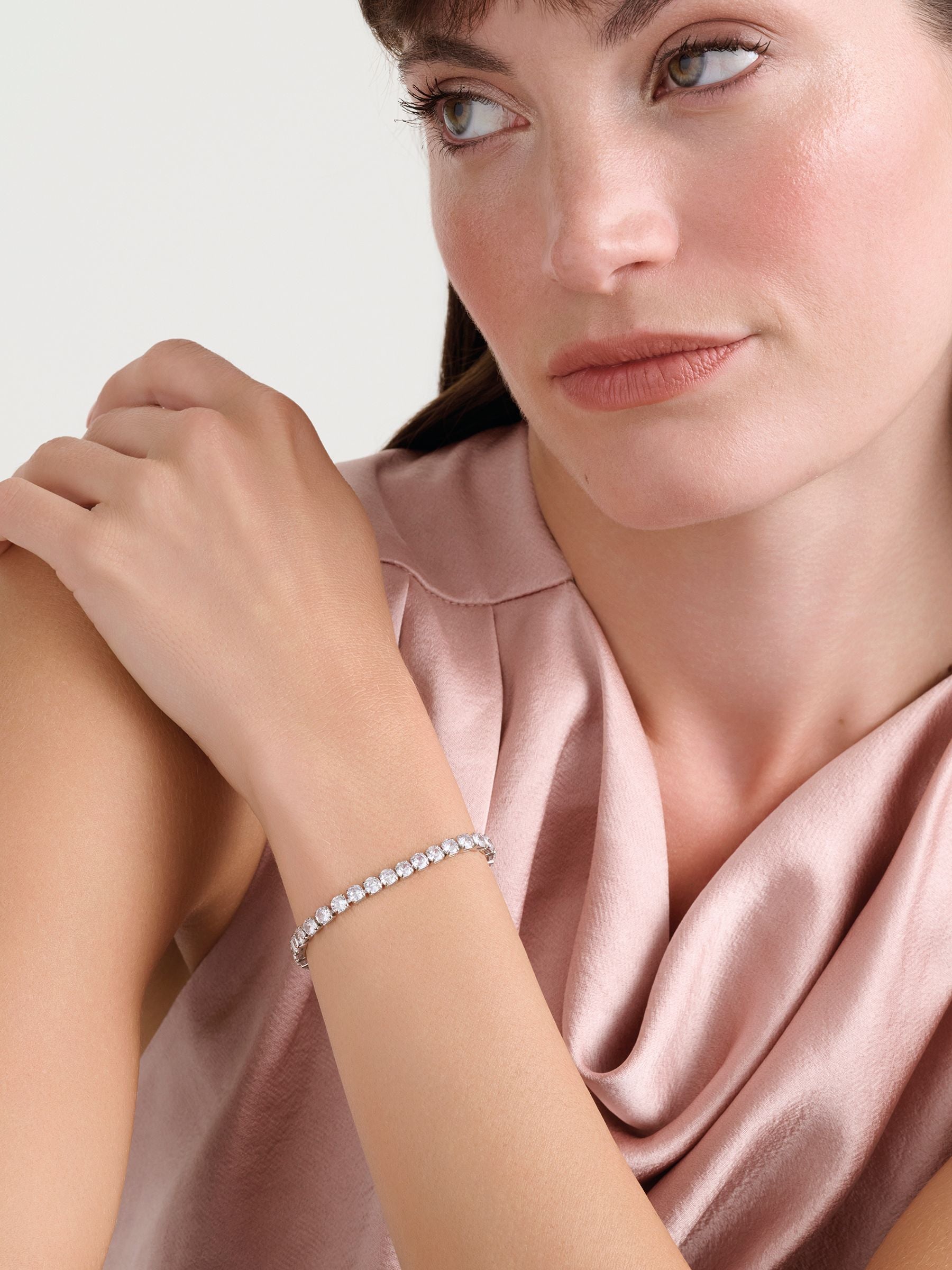 Ted Baker Silver Tone, Clear Crystal Melrah: Icon Slider Bracelet, Clear