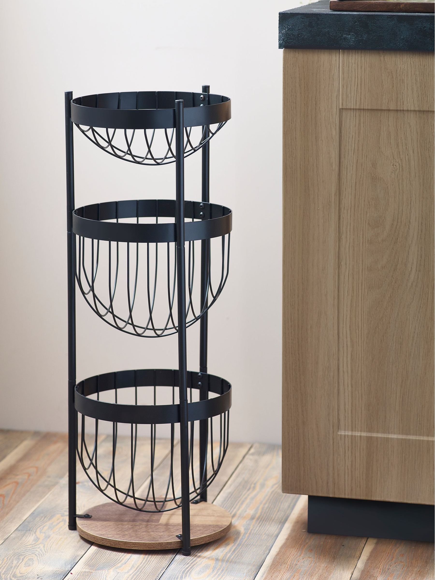 Bronx black storage basket stand with dimensions 72x28x28cm - British product