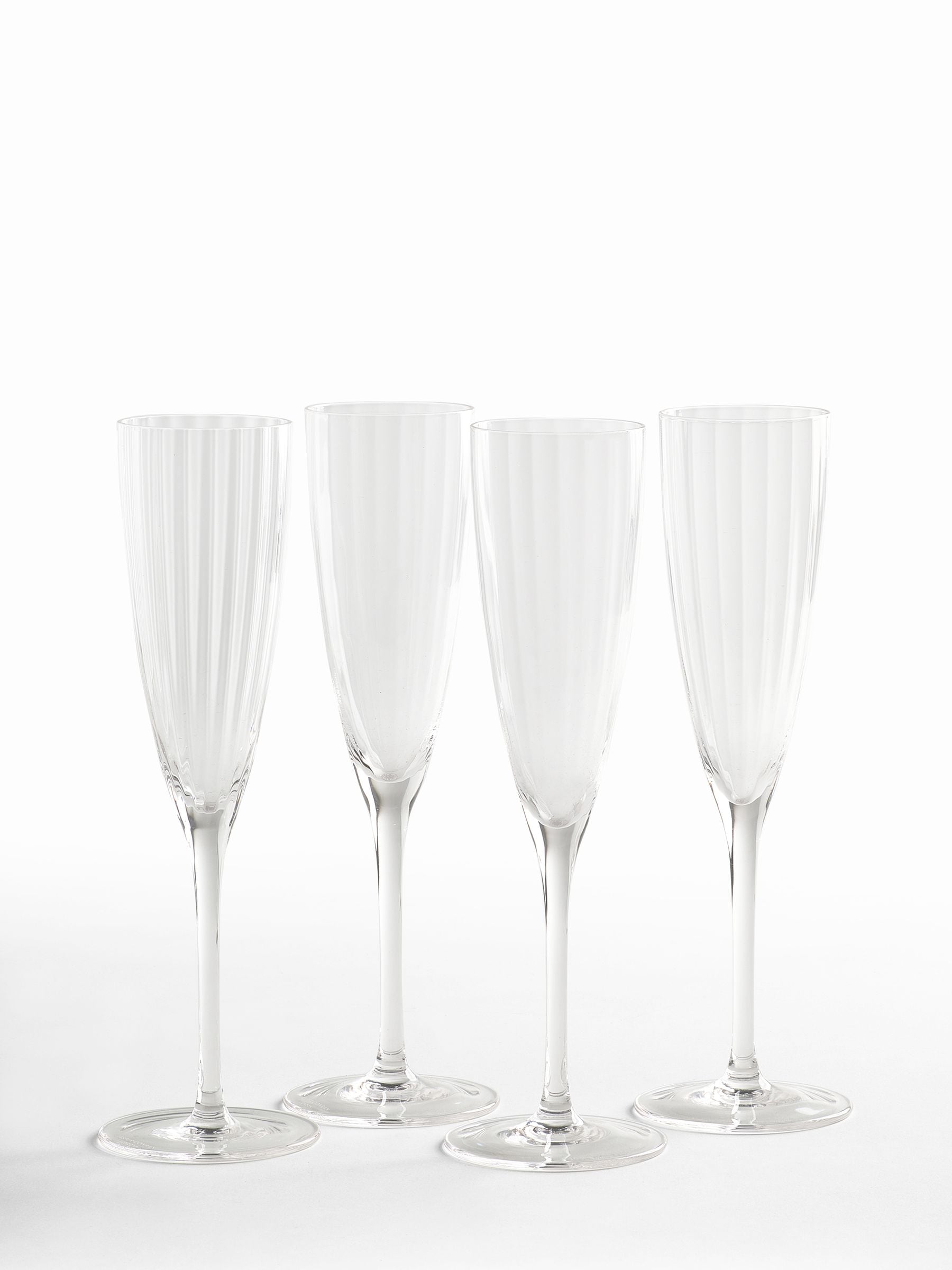 Jasper Conran London clear fluted champagne flute glasses set of 4, UK version