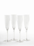 Jasper Conran London clear fluted champagne flute glasses set of 4, UK version