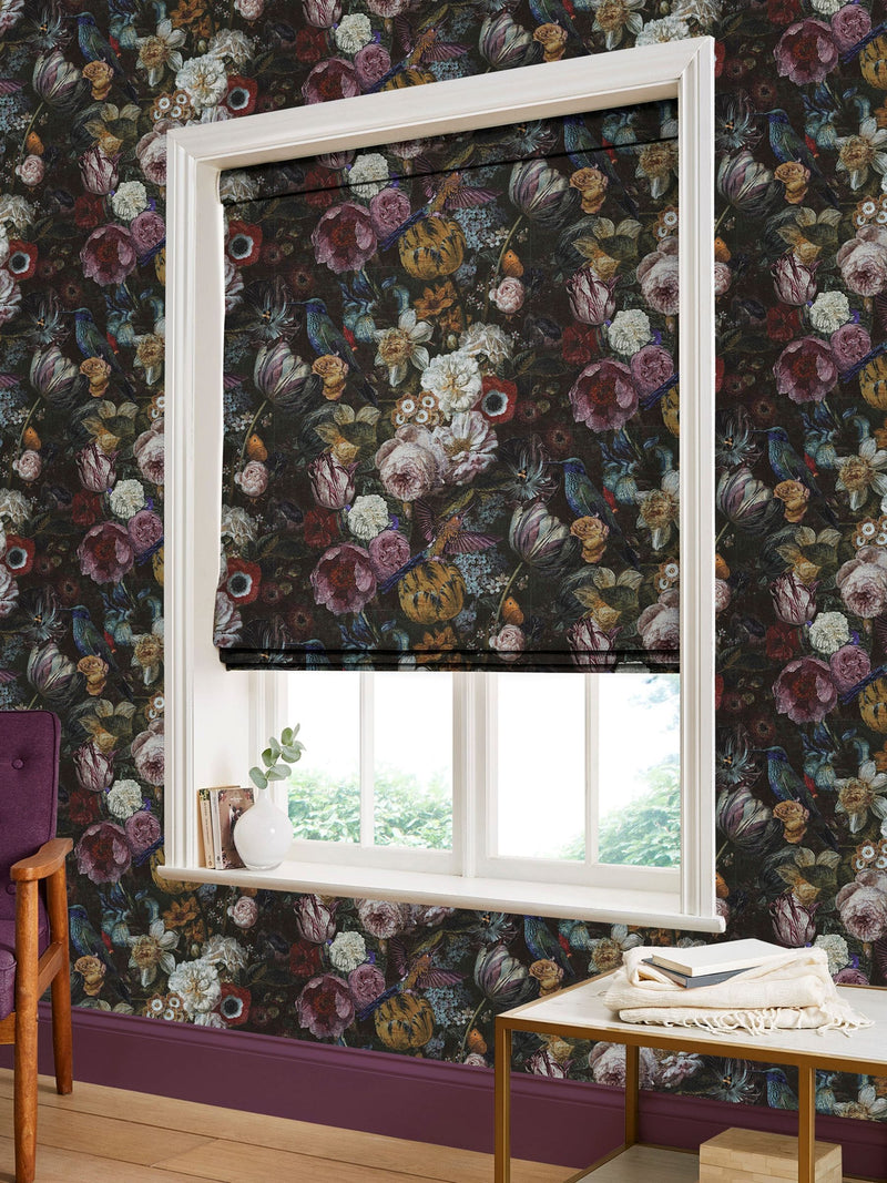 Graham & Brown Black Allure Roman blind, made to measure, UK version