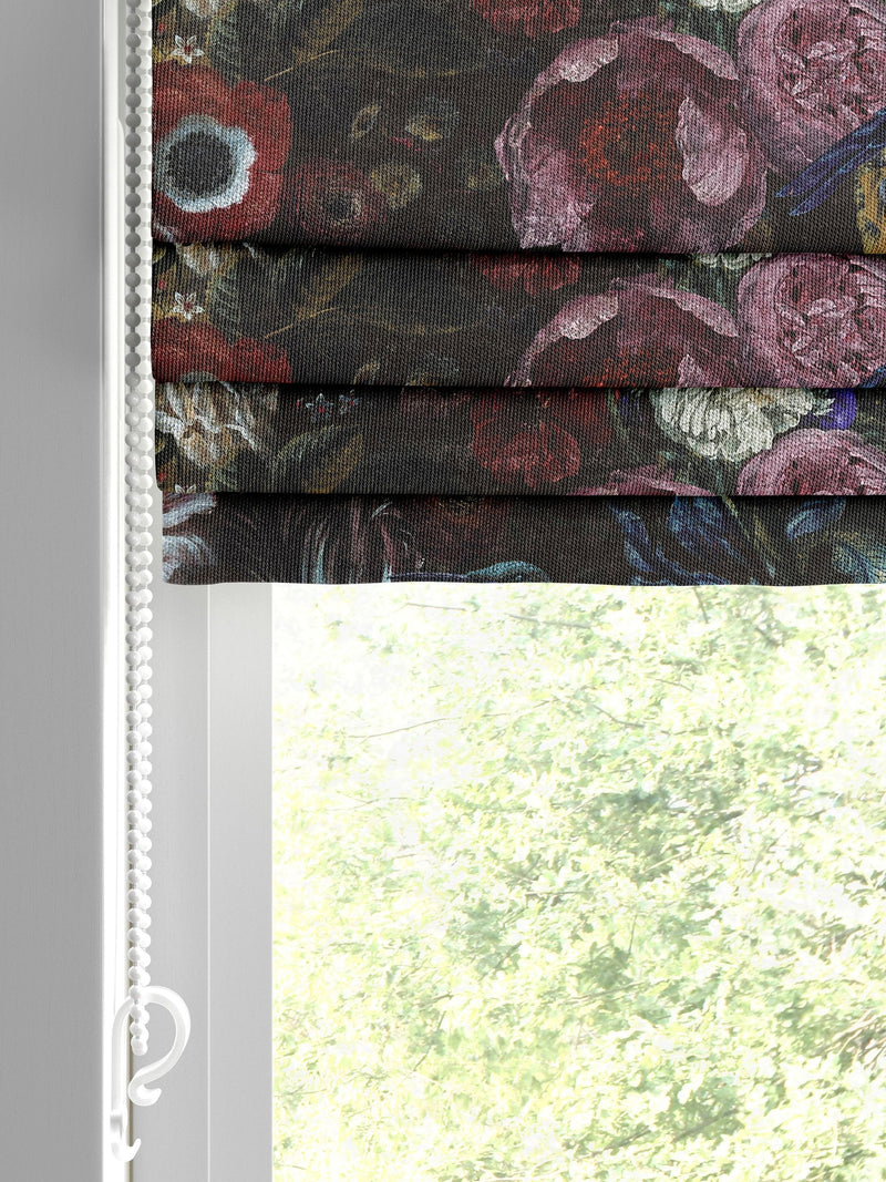 Graham & Brown Black Allure Roman blind, made to measure, UK version
