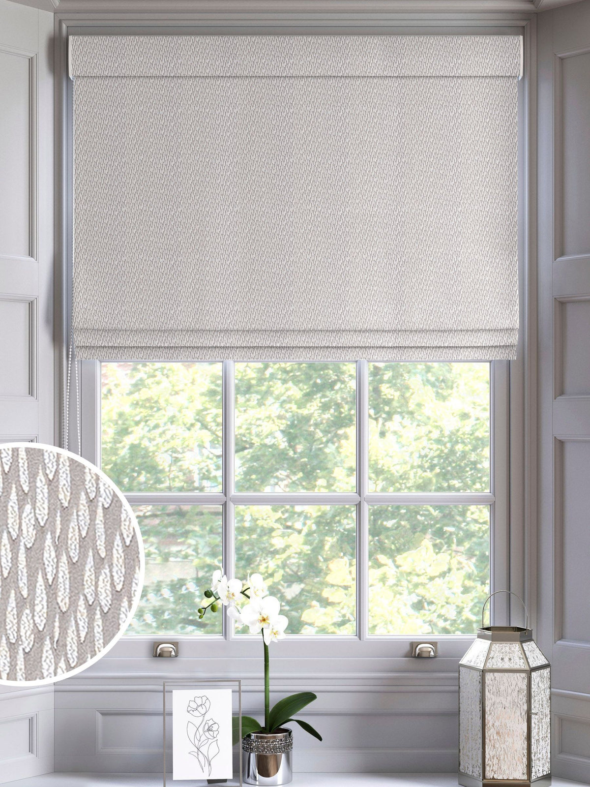 Next Silver Artist roman blind made to measure, imported from the UK