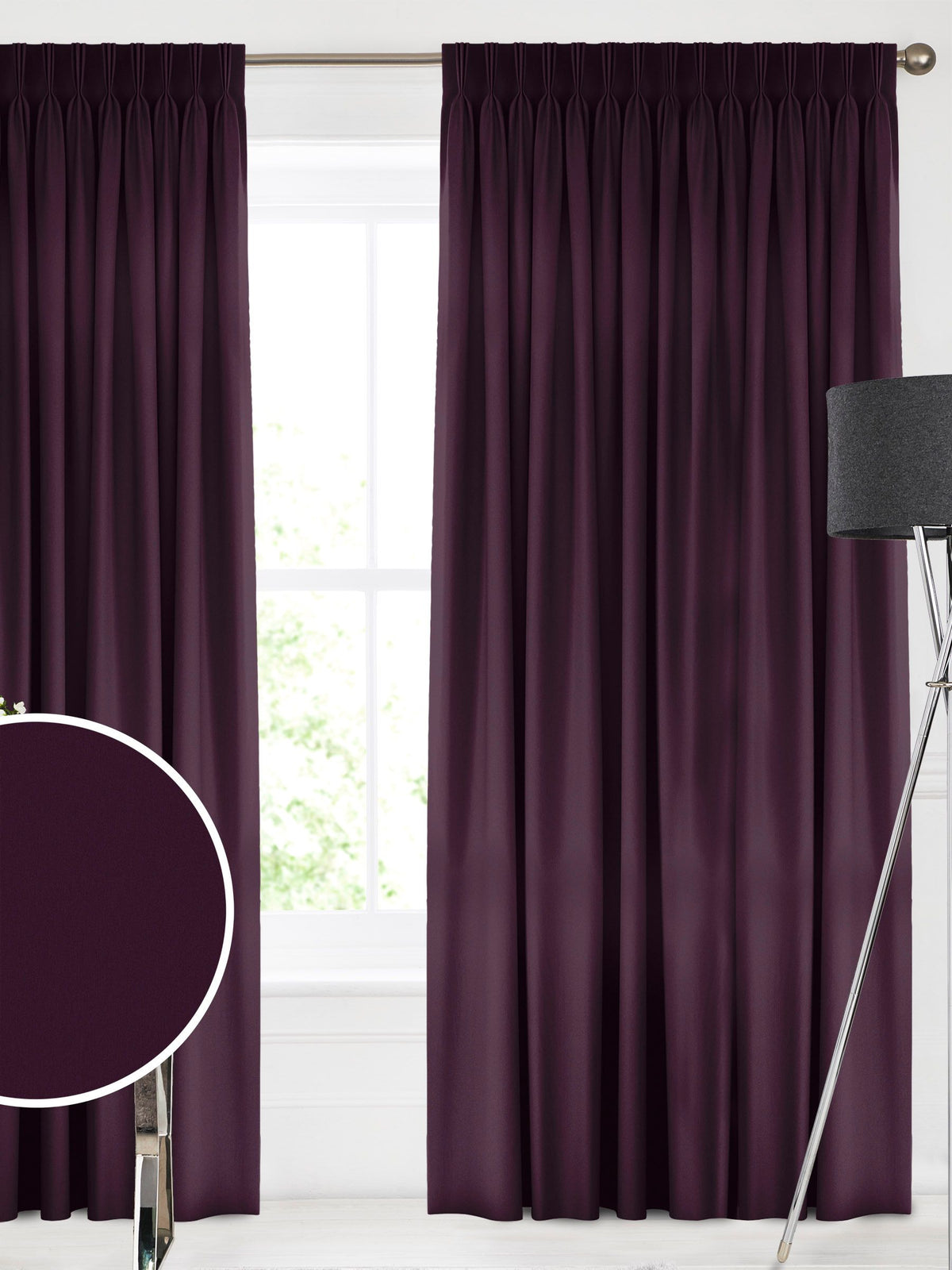 Montero aubergine velvet curtains made to measure, UK version