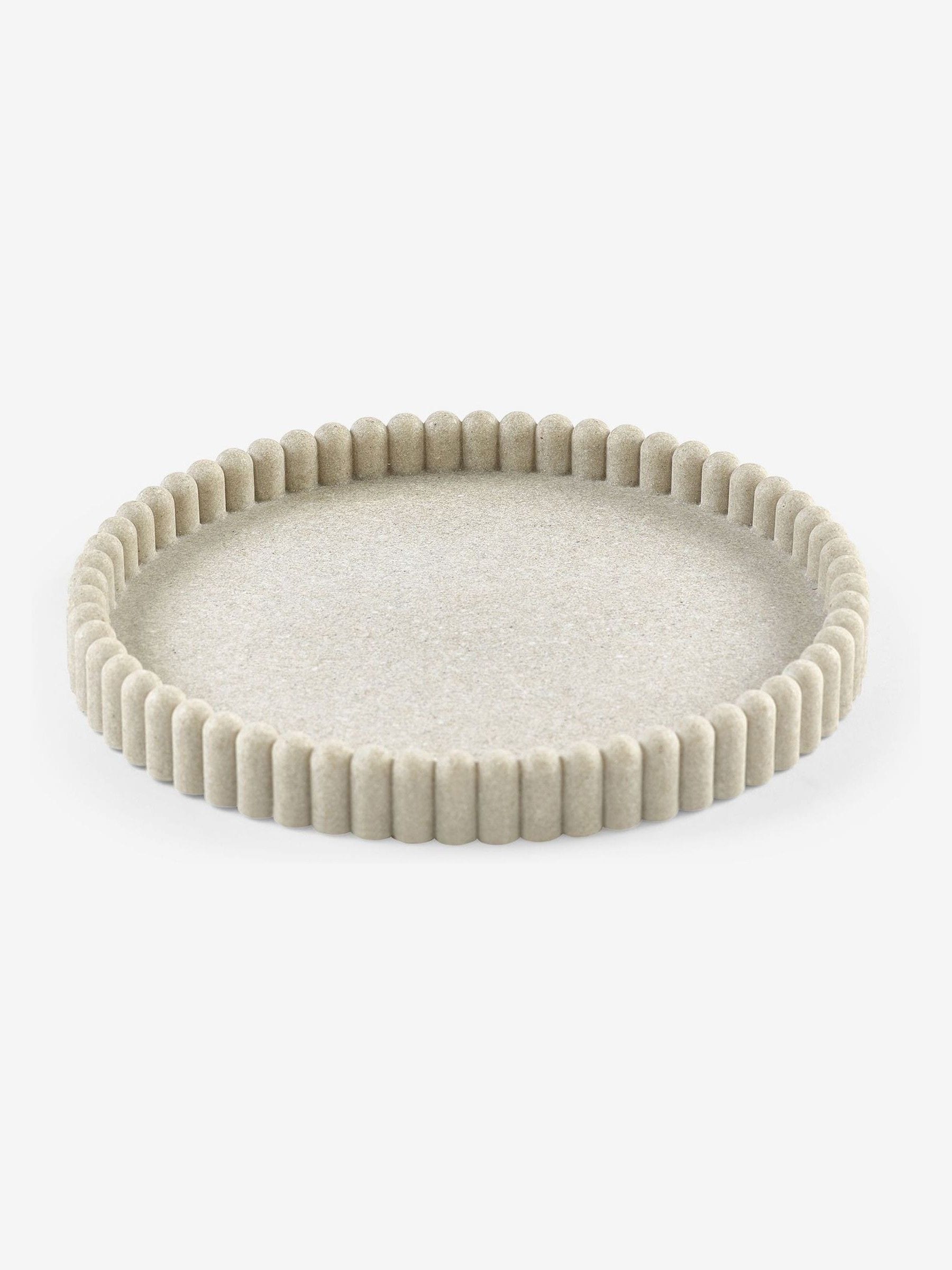 Natural rib round resin tray 21cm, imported from the UK