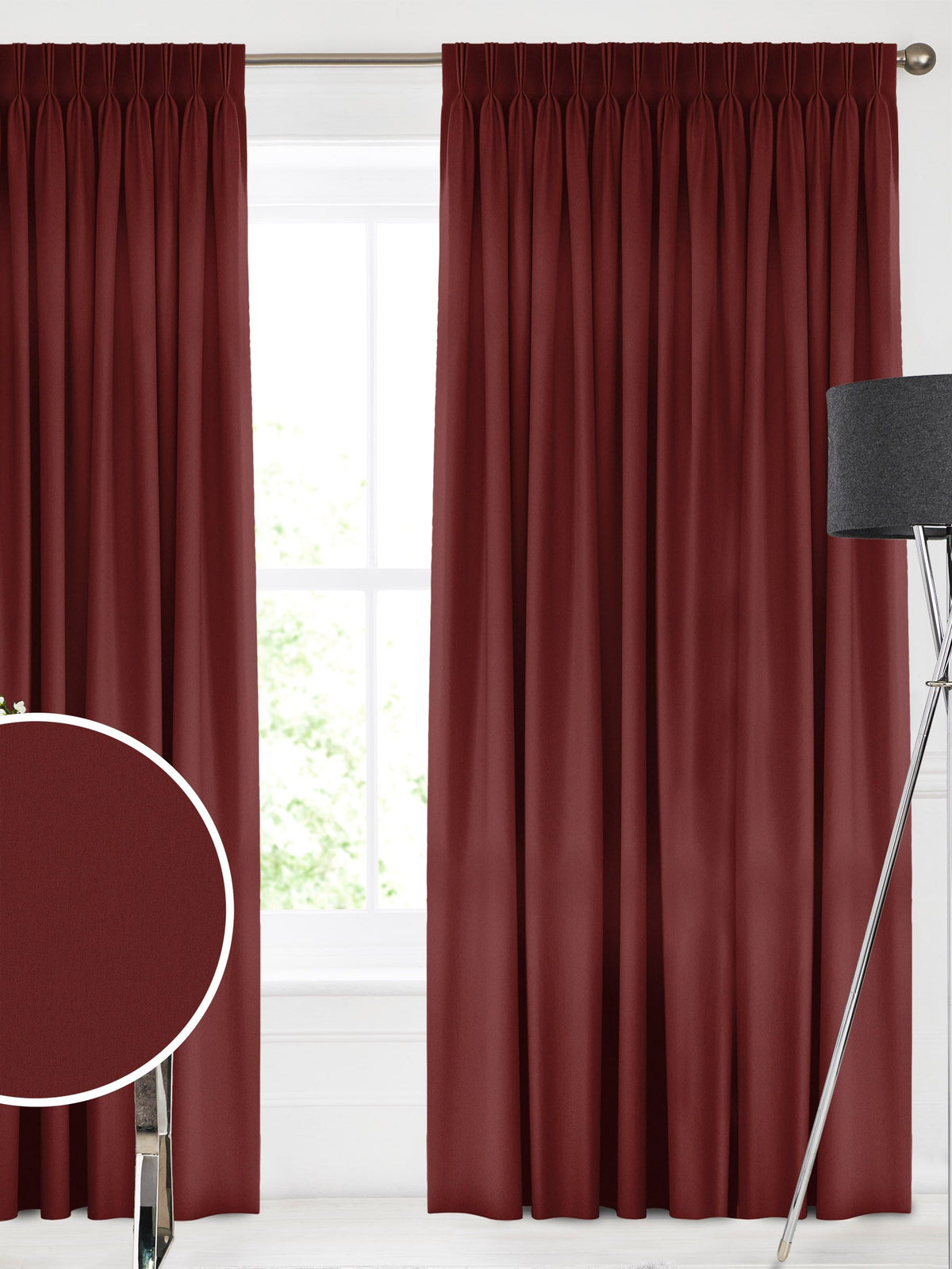 Montero Velvet claret red made to measure curtains, UK version