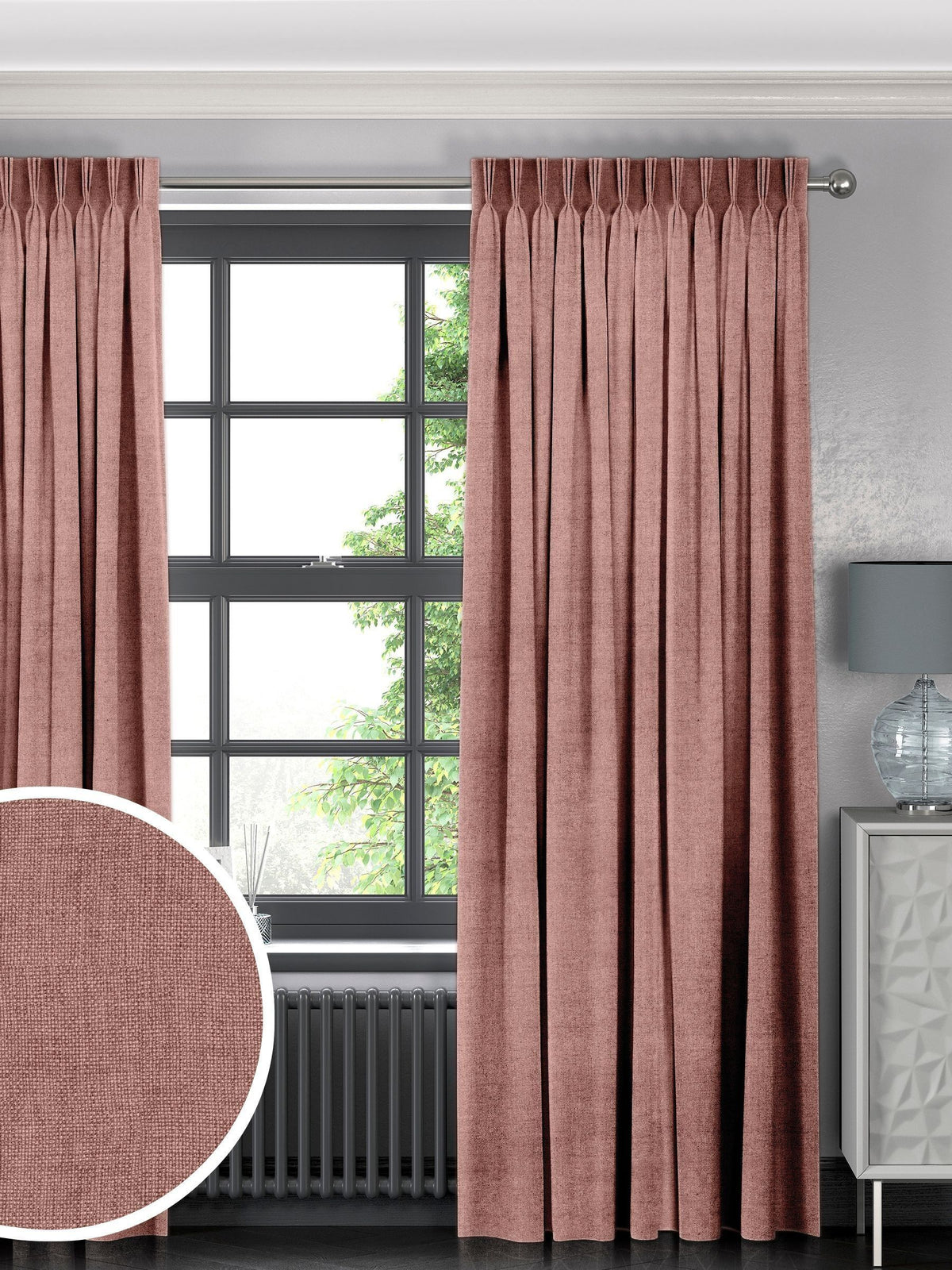 Blossom Pink Paso made to measure curtains (British brand)