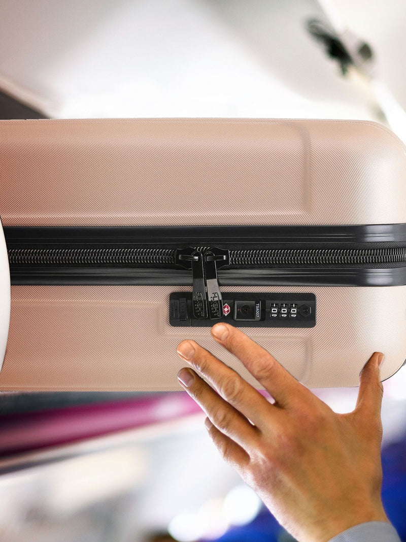 Flight Knight Champagne large hardcase suitcase, imported from the UK