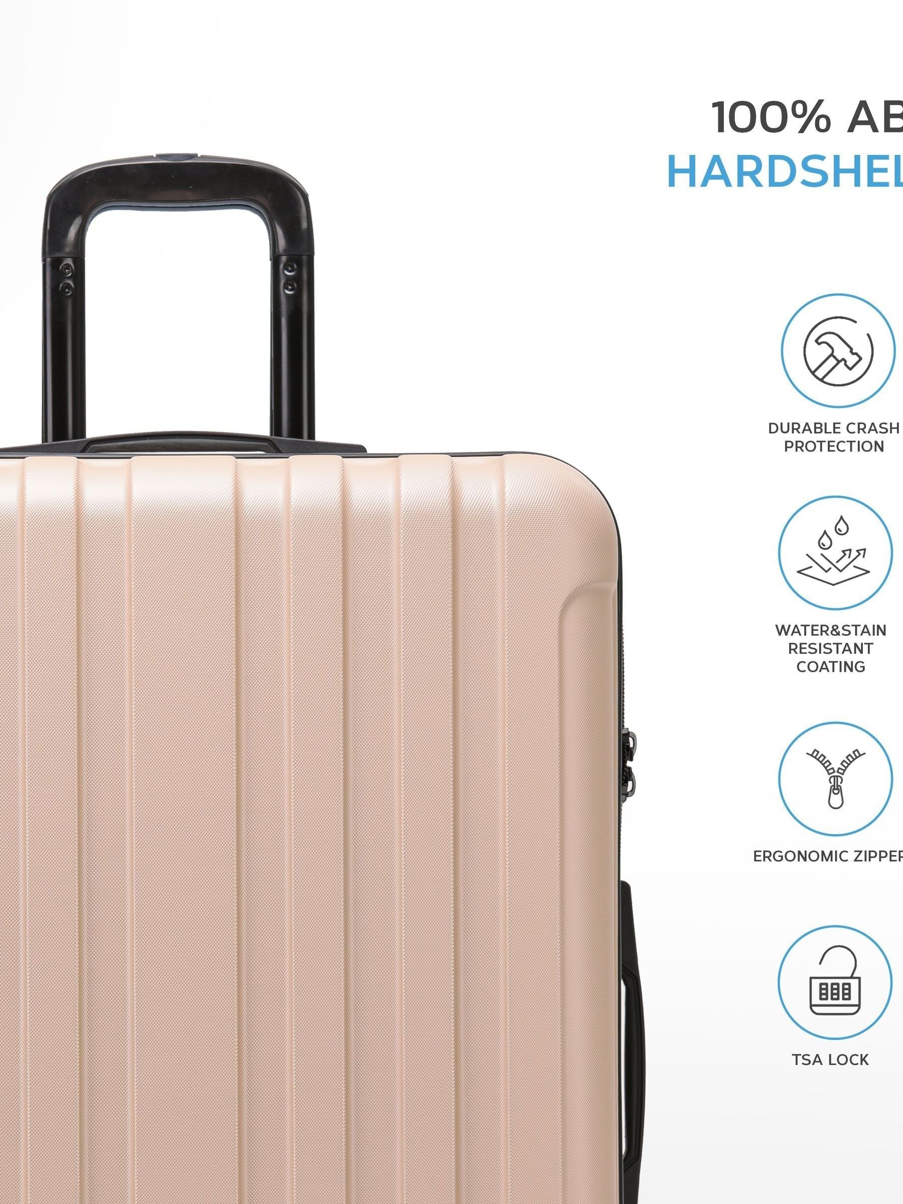Flight Knight Champagne large hardcase suitcase, imported from the UK