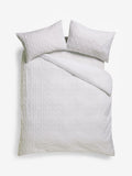 White textured embossed duvet cover and pillowcase set (British brand)