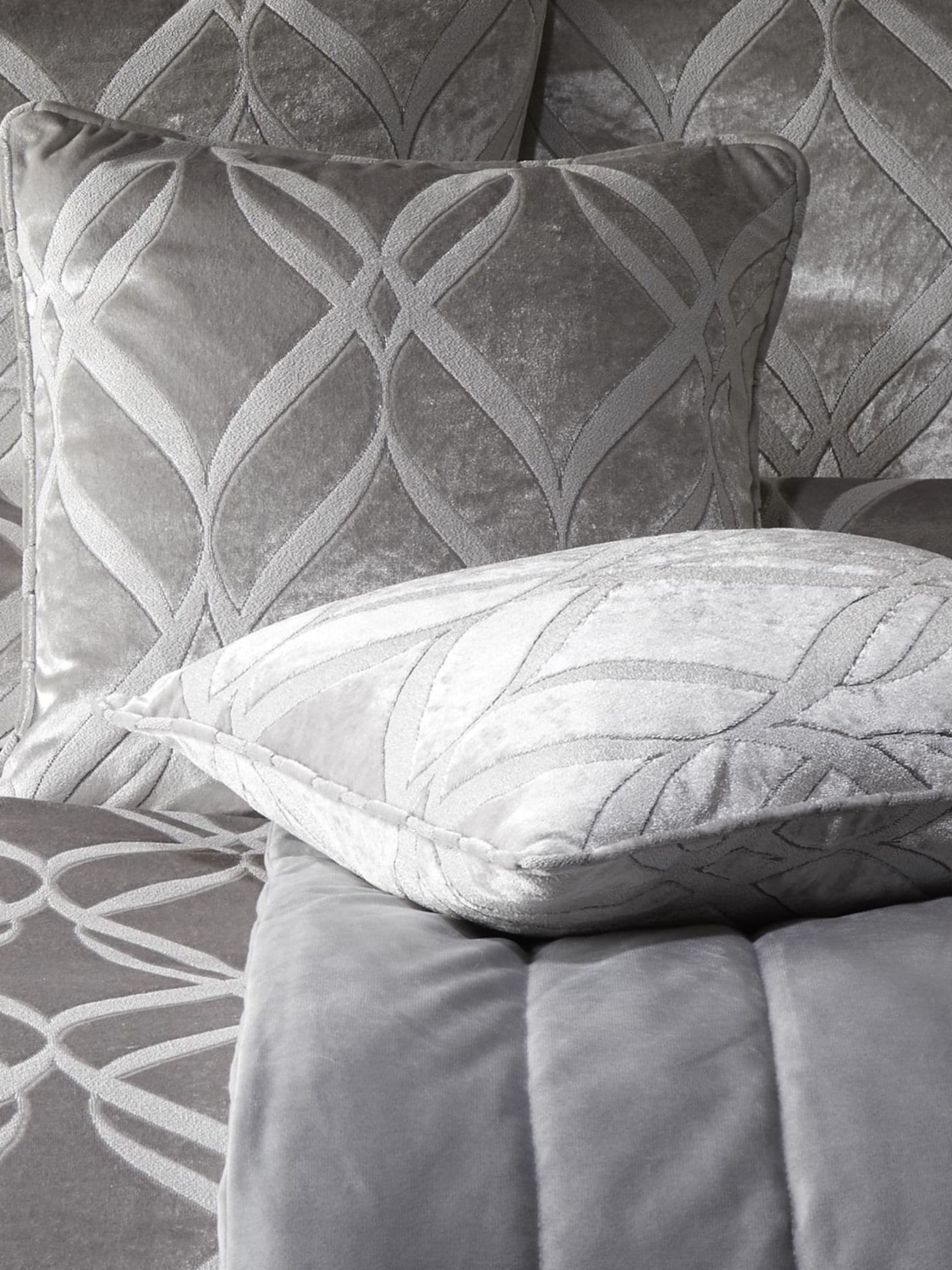 Soiree Silver Belfort Jacquard Cushion