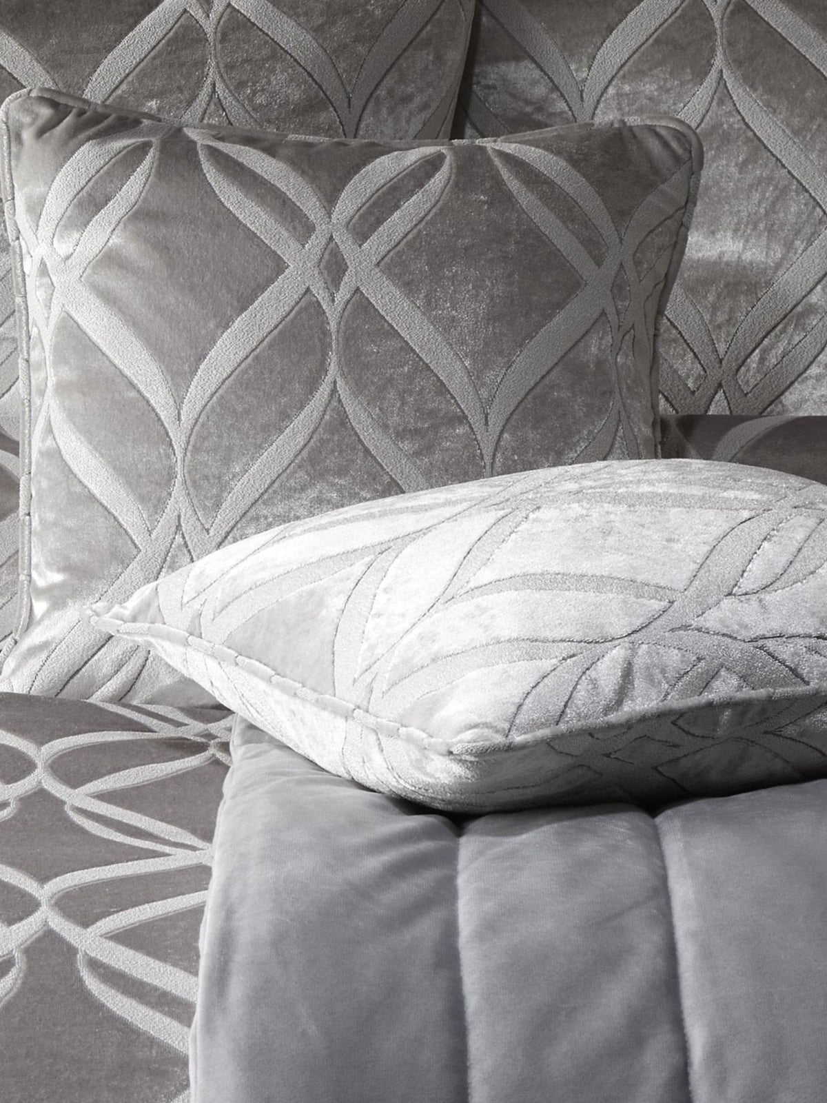 Soiree Silver Belfort Jacquard Cushion