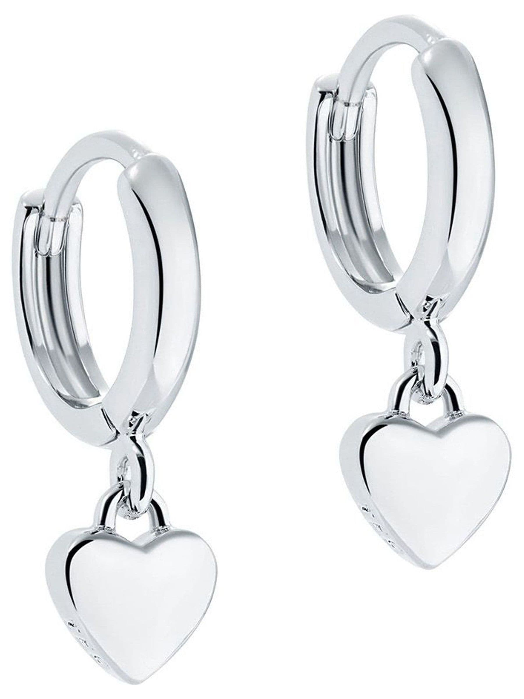 Ted Baker tiny heart huggie earrings in gold tone plain metal (British brand)