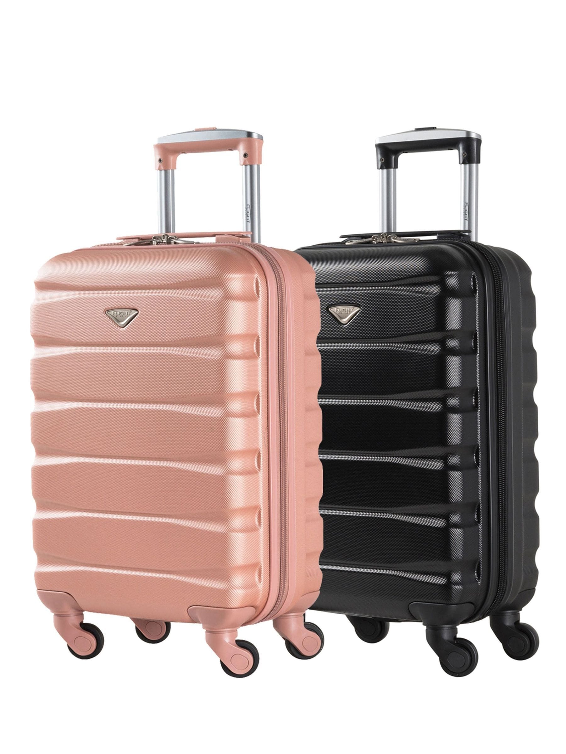 Flight Knight Charcoal EasyJet Overhead Hard Shell Cabin Suitcase Set of 2 (55x35x20cm)