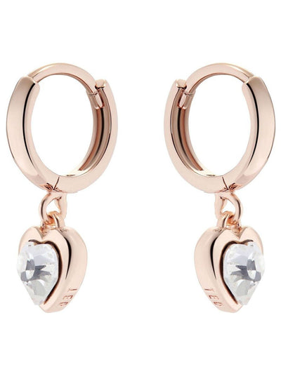 Ted Baker Roségold Kristall Herz Huggie-Ohrringe