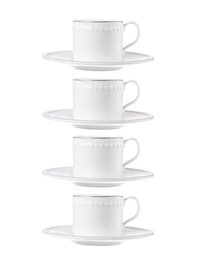 Next Mary Berry Set of 4 White Signature Espresso Cup & Saucers- Buy online at McGrocer