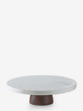 White Marble and Mango Wood Cake Stand