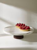 White Marble and Mango Wood Cake Stand