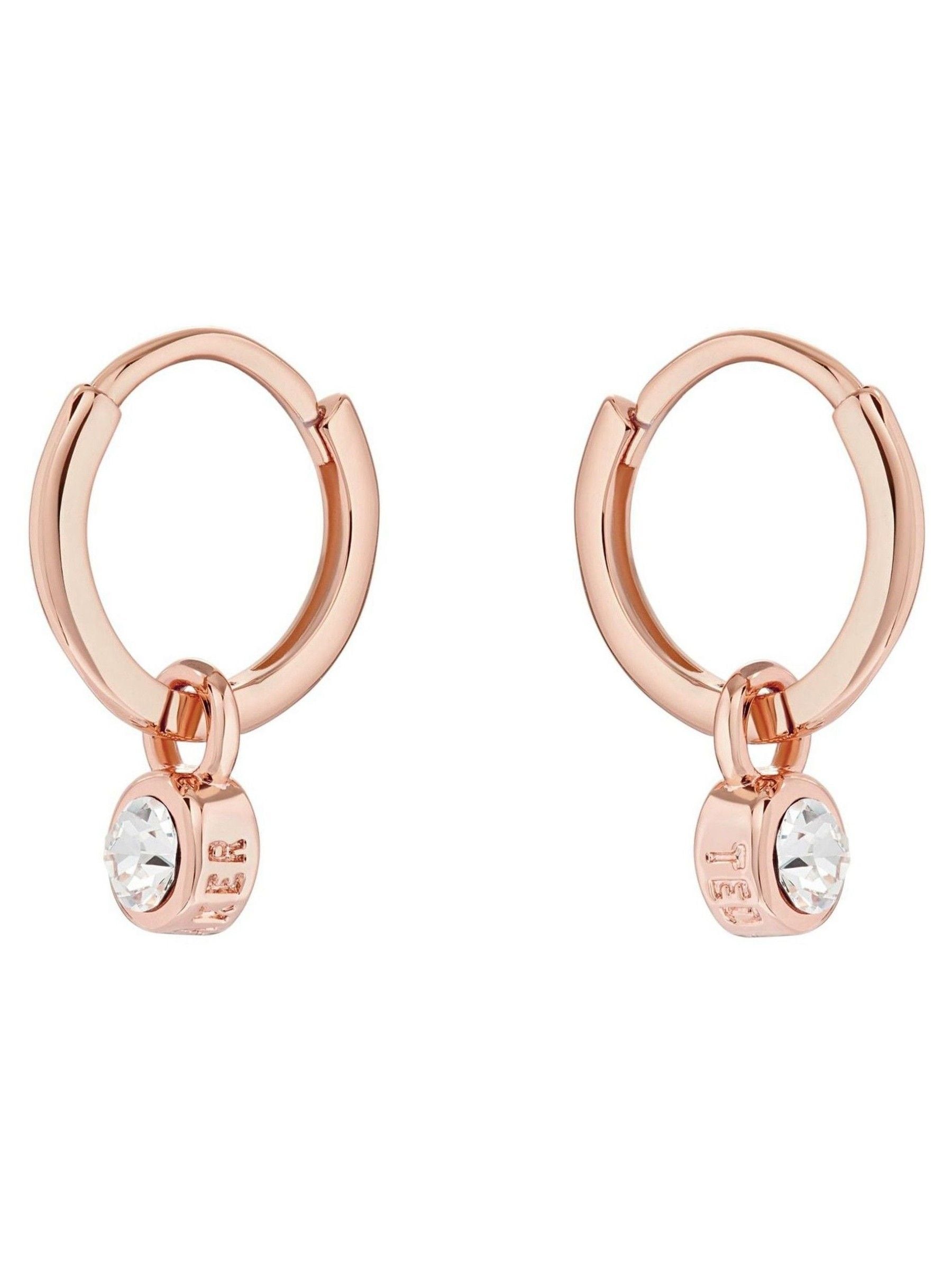 Ted Baker huggie earrings rose gold crystal (British brand)