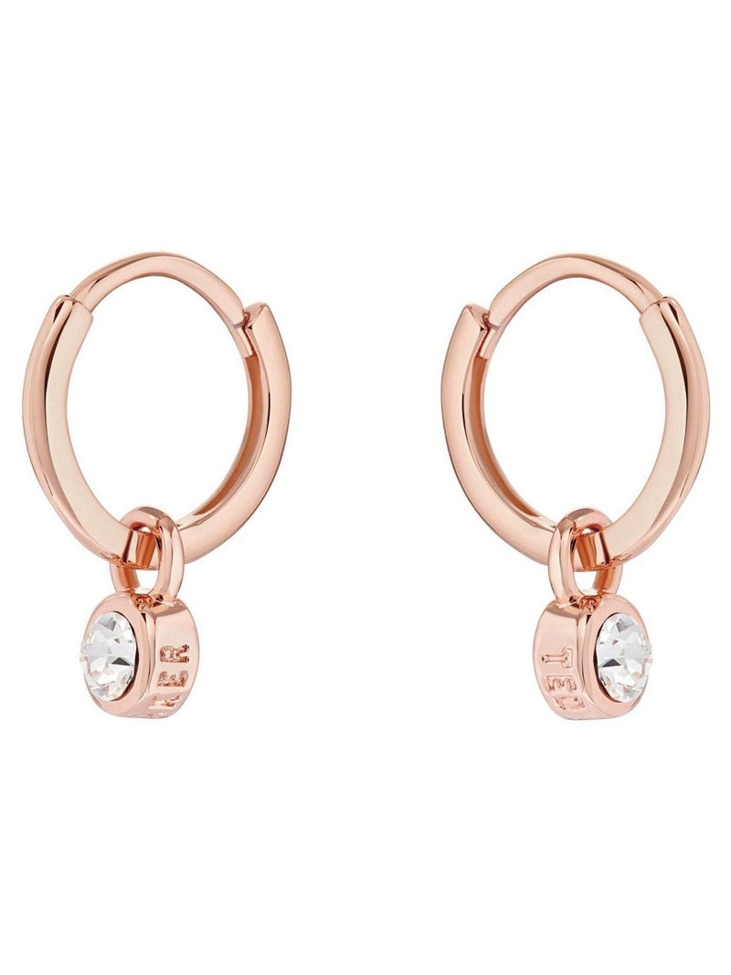 Ted Baker huggie earrings rose gold crystal (British brand)