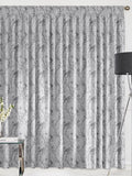 Silver Carren grey curtains with woven bird design, UK version