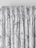 Silver Carren grey curtains with woven bird design, UK version