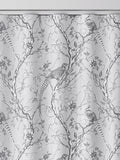 Silver Carren grey curtains with woven bird design, UK version