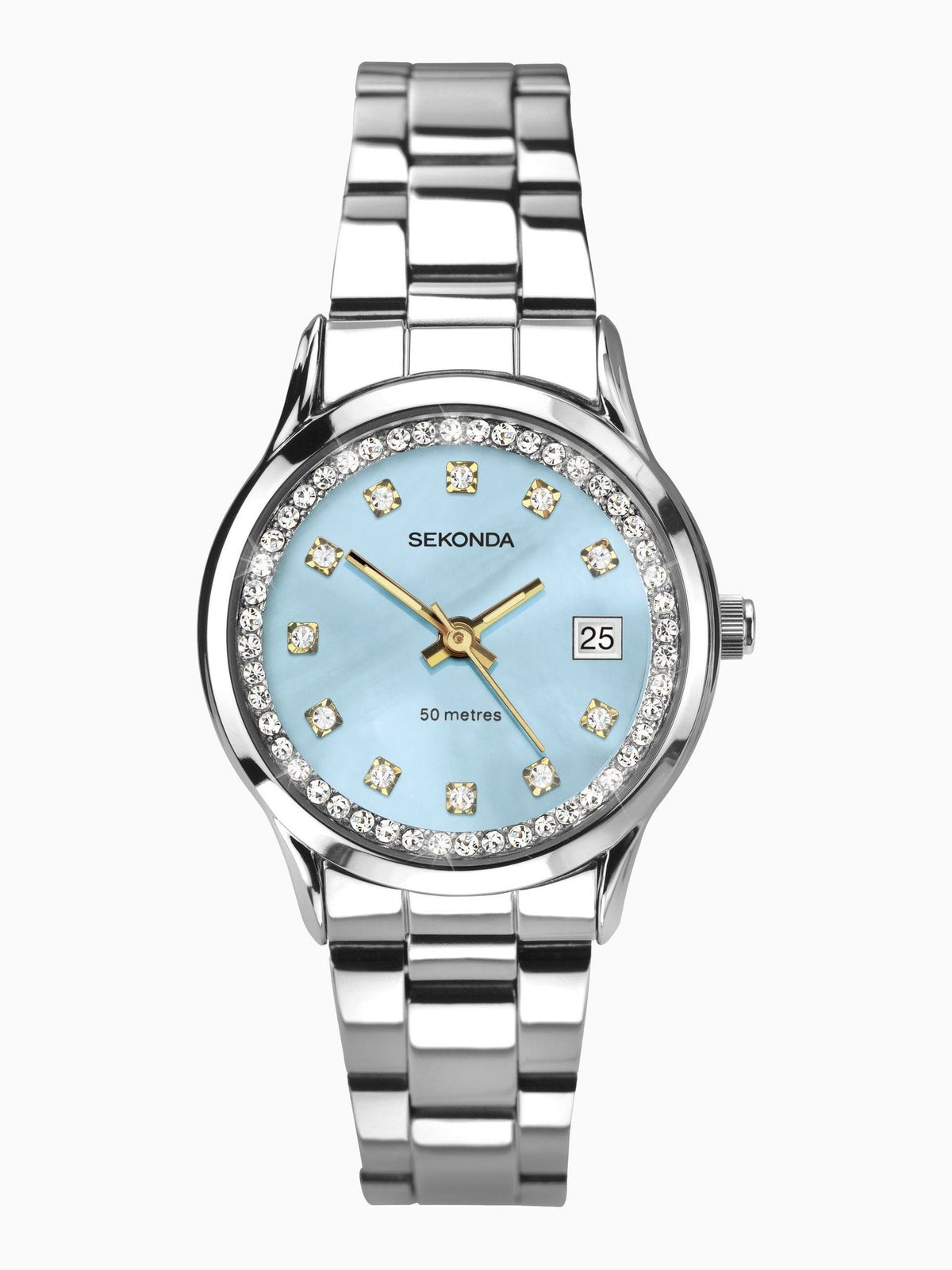 Sekonda blue stainless steel bracelet watch 27mm (British brand)