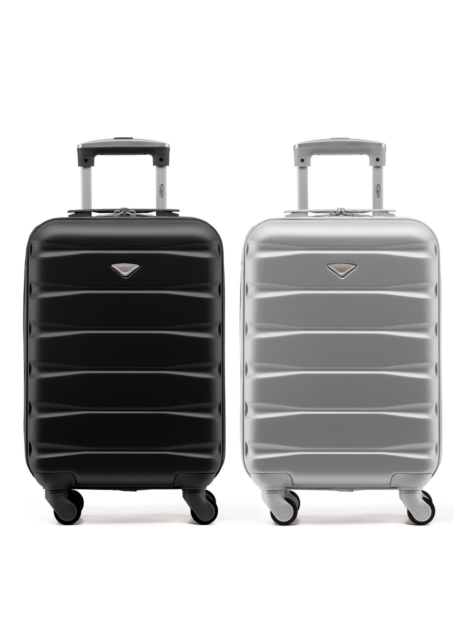 Flight Knight Charcoal EasyJet Overhead Hard Shell Cabin Suitcase Set of 2 (55x35x20cm)