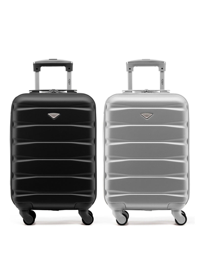Flight Knight Charcoal EasyJet Overhead Hard Shell Cabin Suitcase Set of 2 (55x35x20cm)