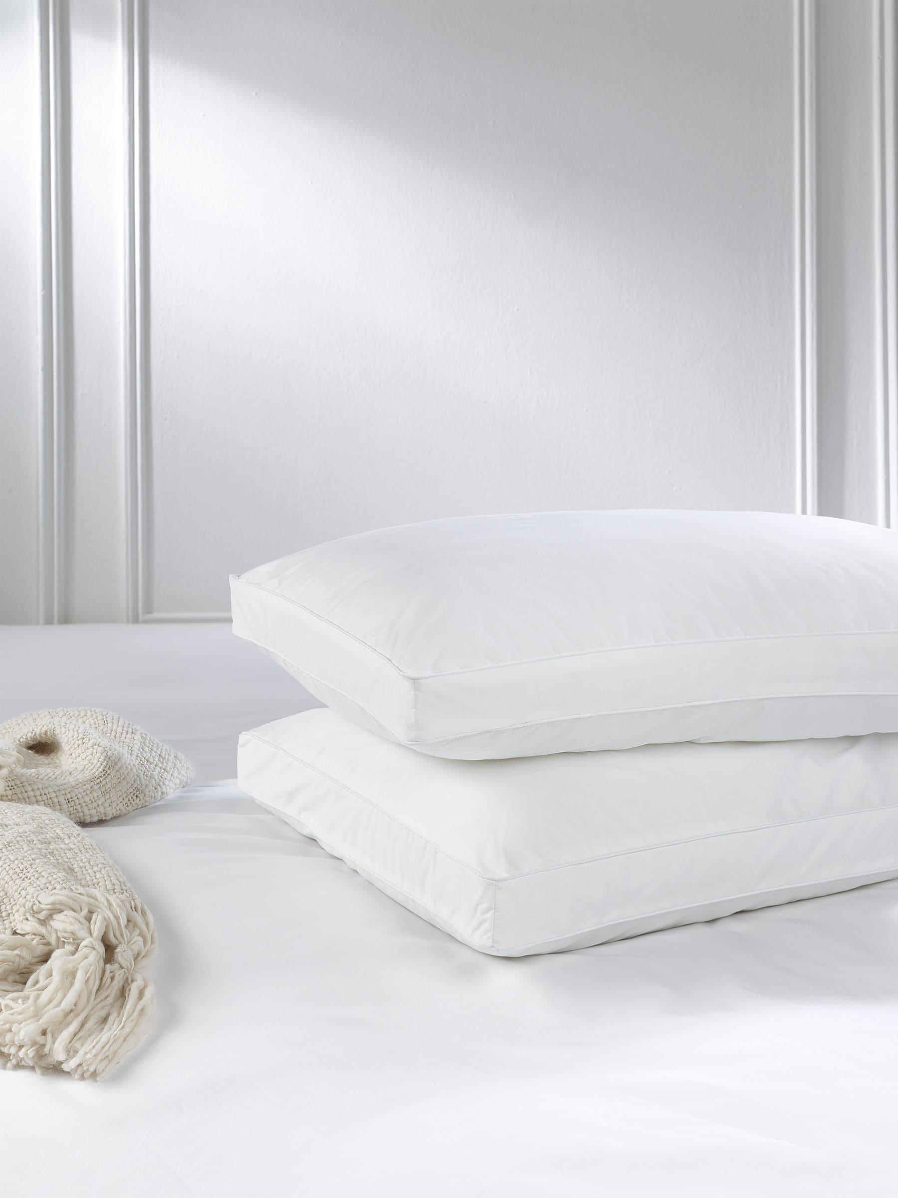 Snuggledown 100% cotton medium firm pillow, imported from the UK