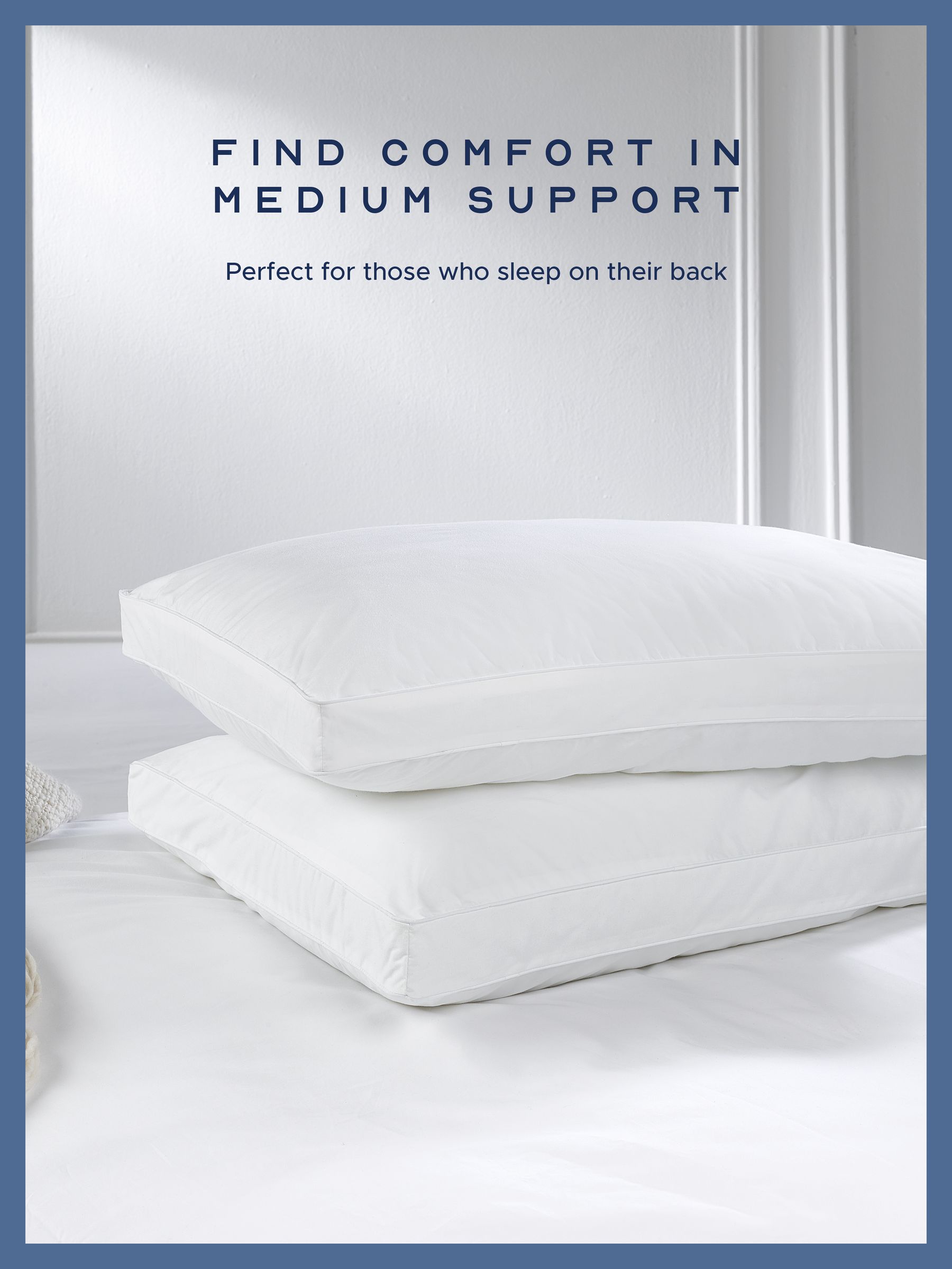 Snuggledown 100% cotton medium firm pillow, imported from the UK