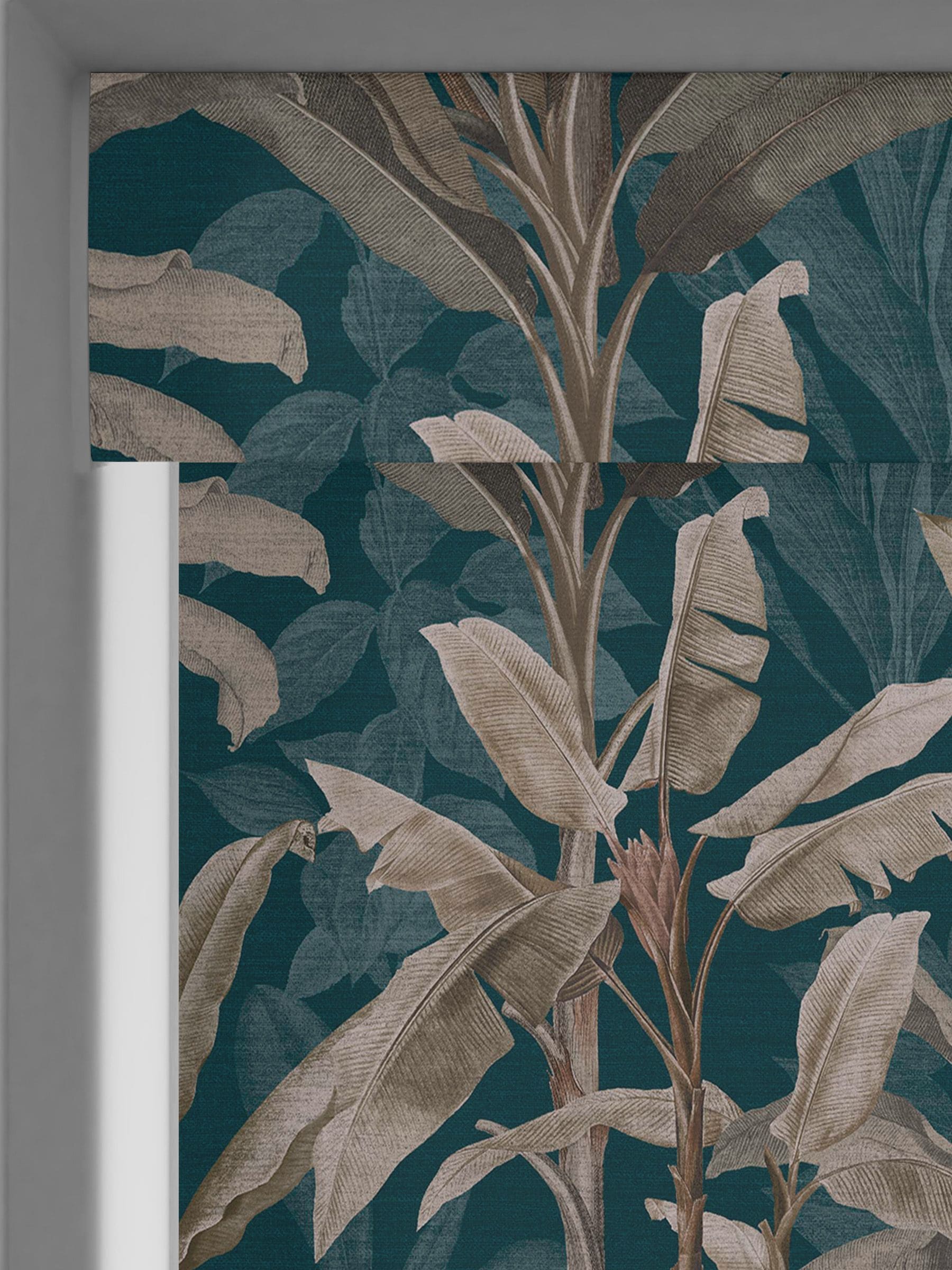 Graham & Brown teal blue Borneo roller blind - British product
