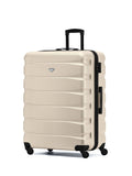Flight Knight Cream Large Hardcase Lightweight Check-In Suitcase with 4 Wheels 29 inch