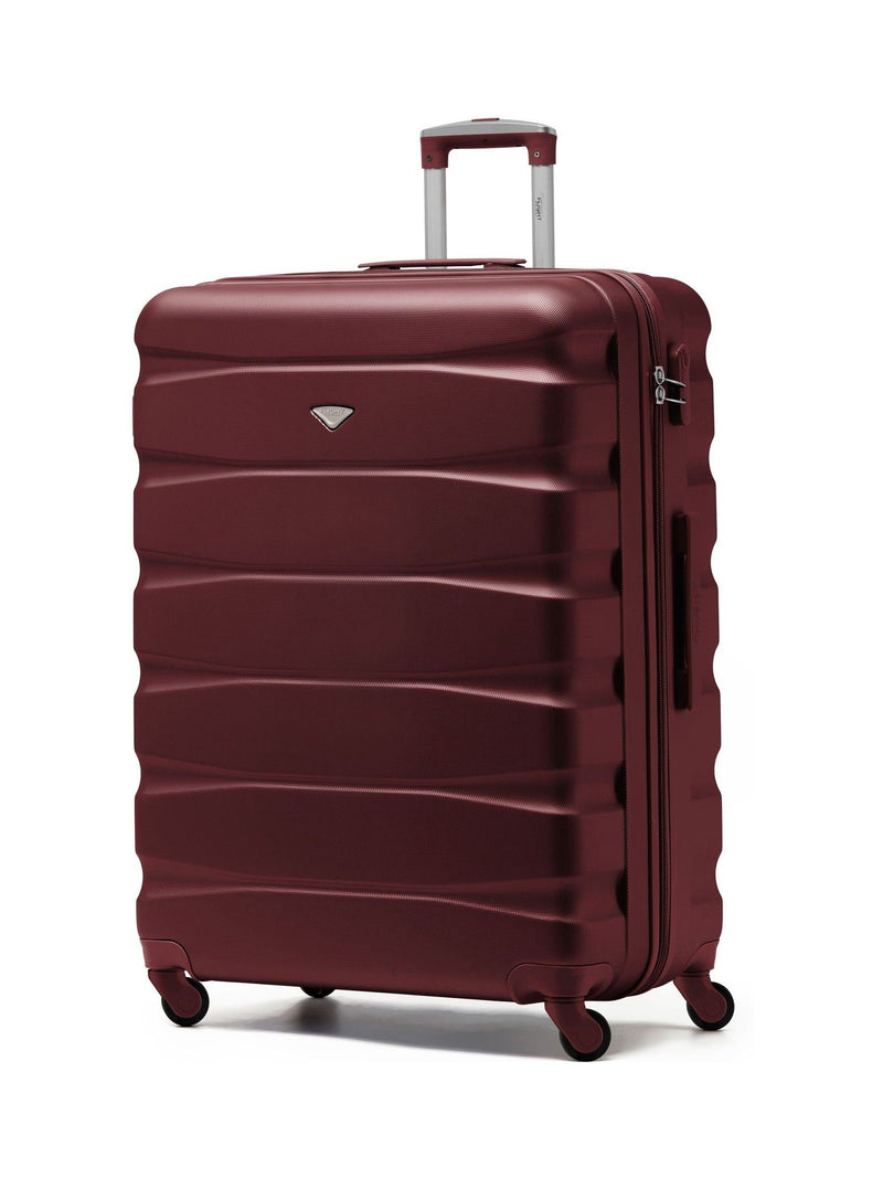 Flight Knight Cream Large Hardcase Lightweight Check-In Suitcase with 4 Wheels 29 inch
