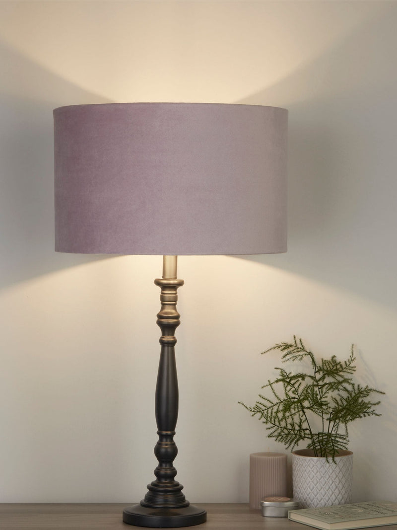 Searchlight grey Lumi candlestick lamp base - British product