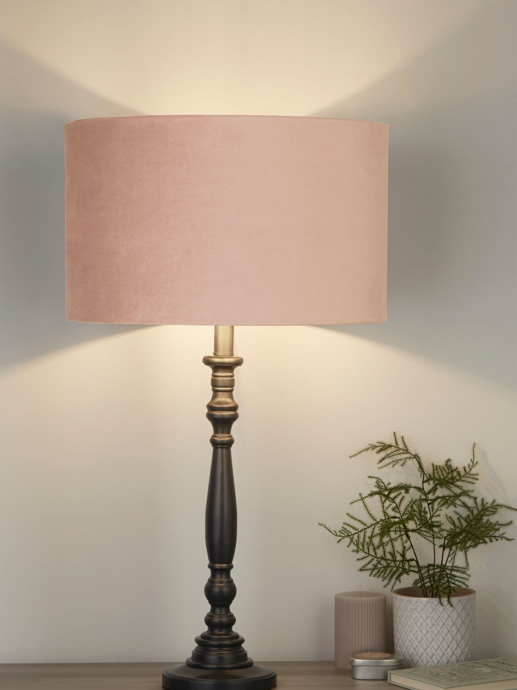Searchlight grey Lumi candlestick lamp base - British product
