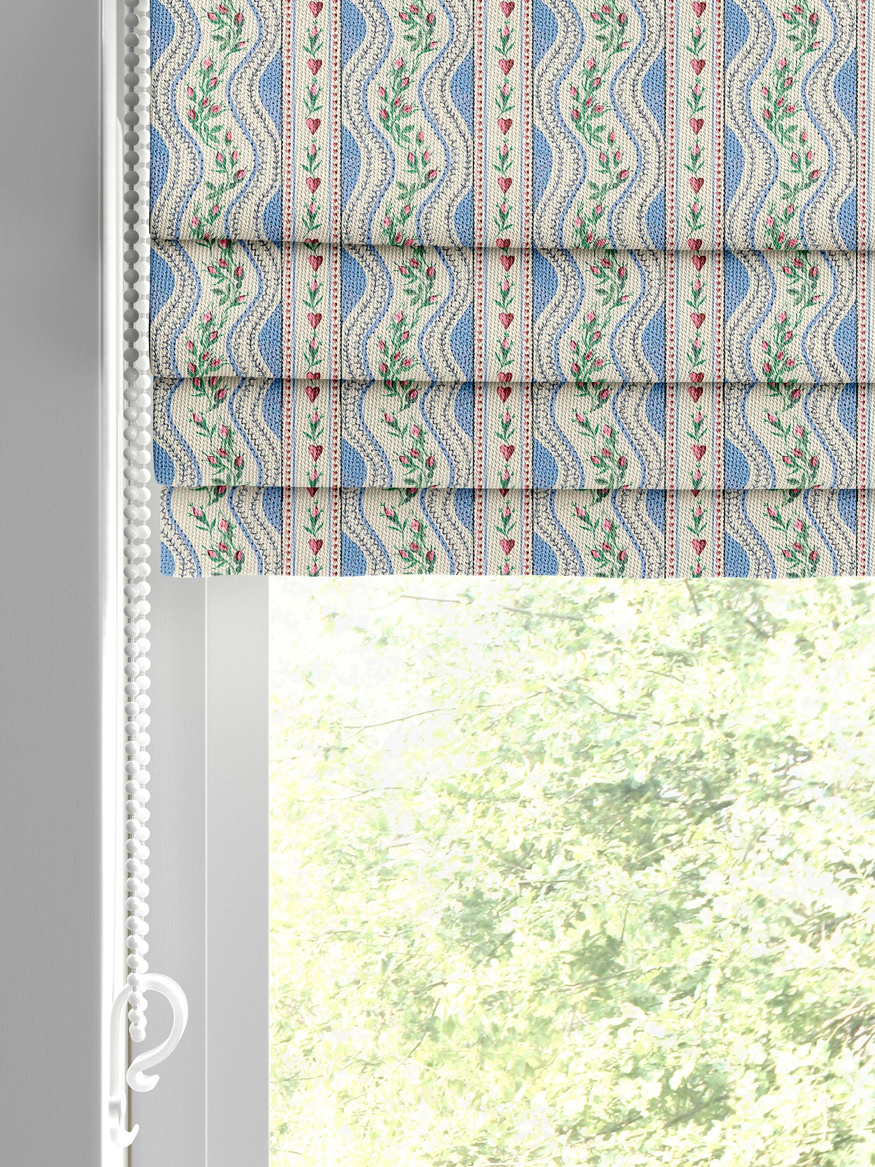 Cath Kidston Blue Wiggle Rose Roman blind, imported from the UK
