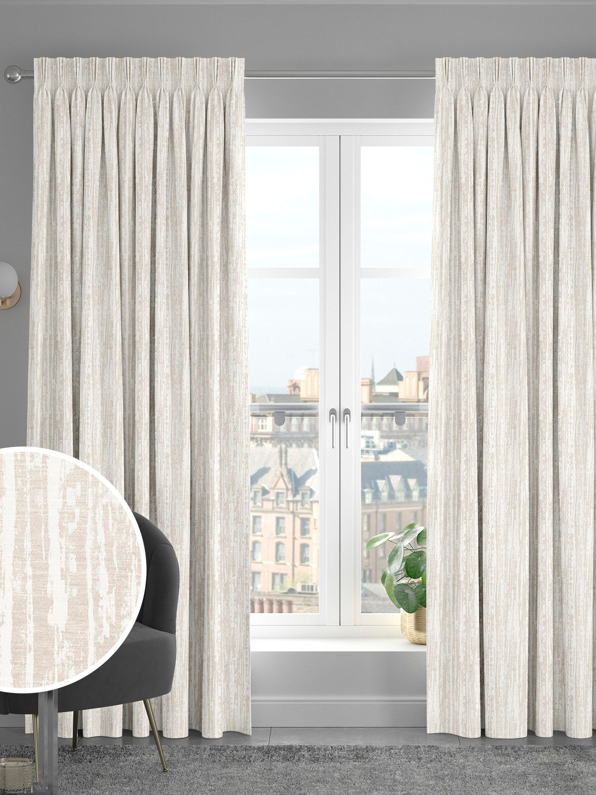 Lenna cream made to measure curtains, imported from the UK
