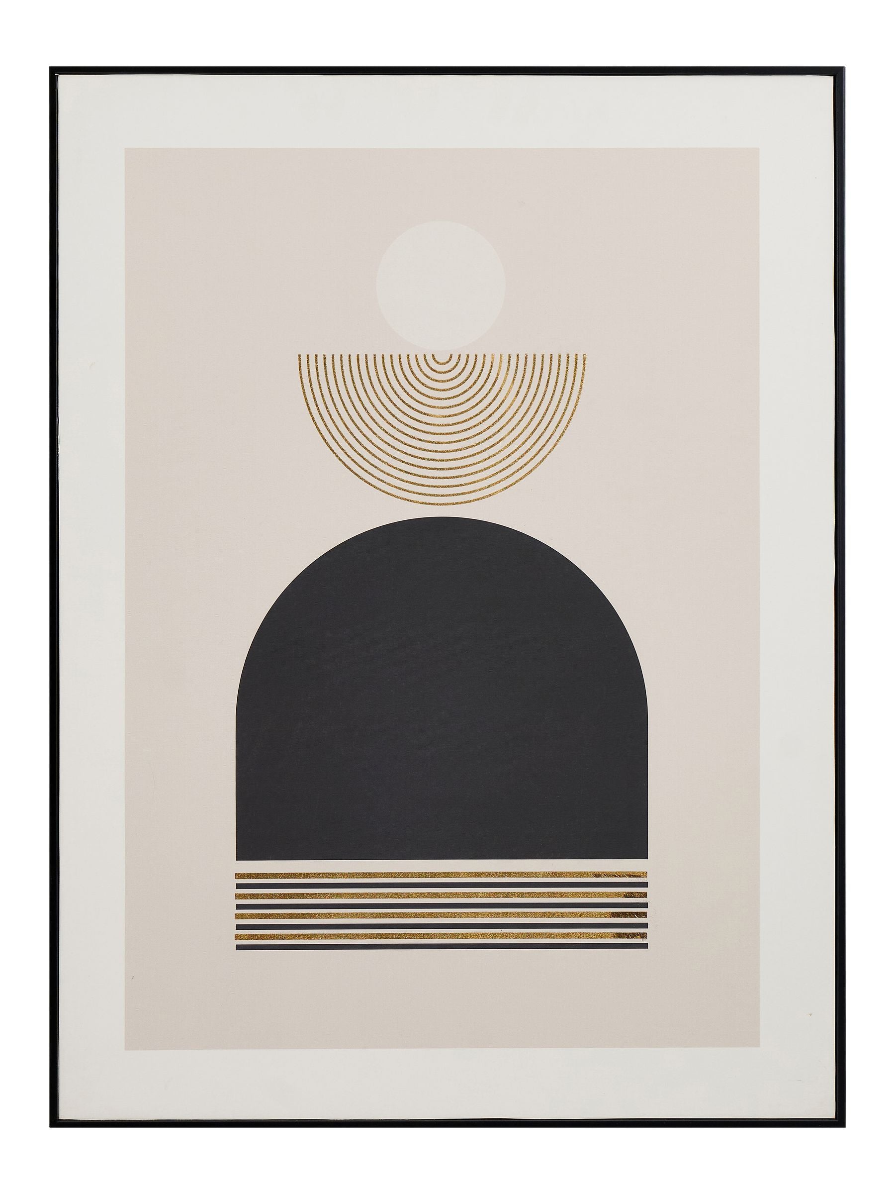 Art deco gold detail black frame print 80x60x60cm, imported from the UK