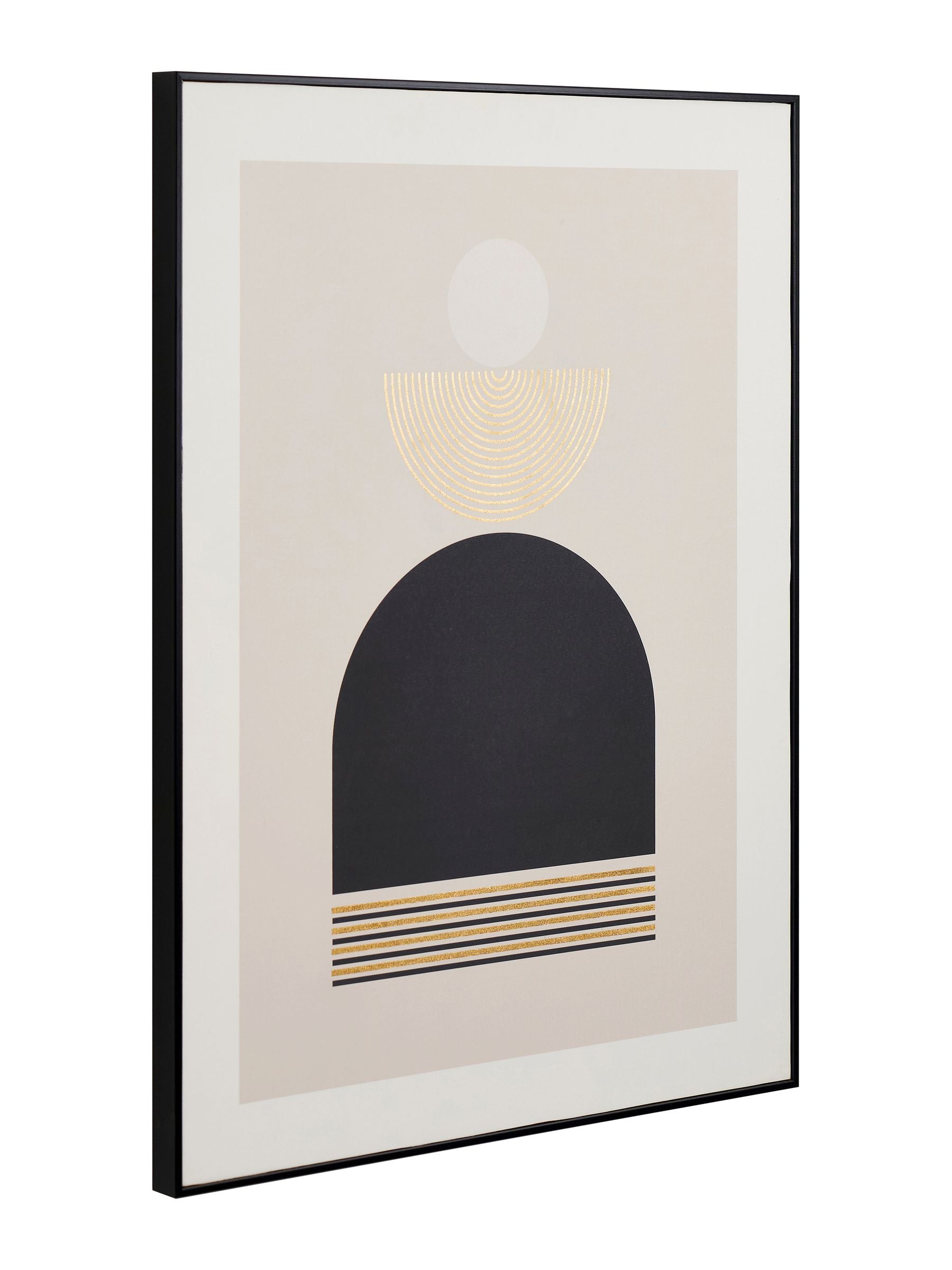 Art deco gold detail black frame print 80x60x60cm, imported from the UK