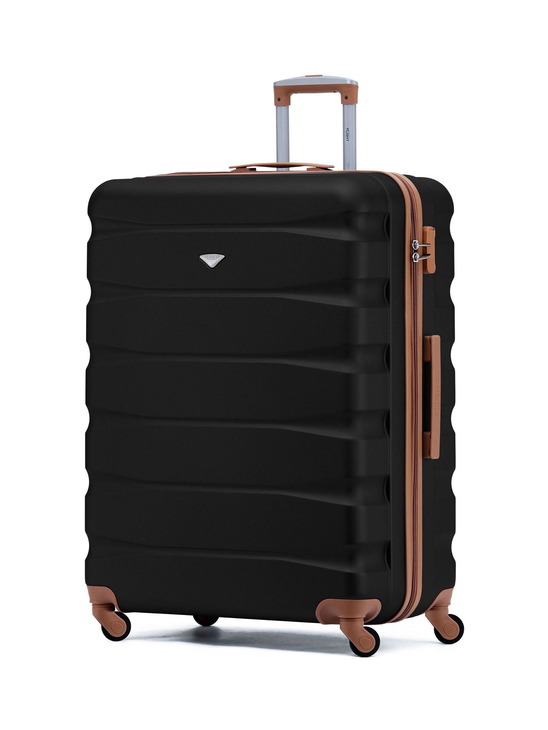 Flight Knight Cream Large Hardcase Lightweight Check-In Suitcase with 4 Wheels 29 inch