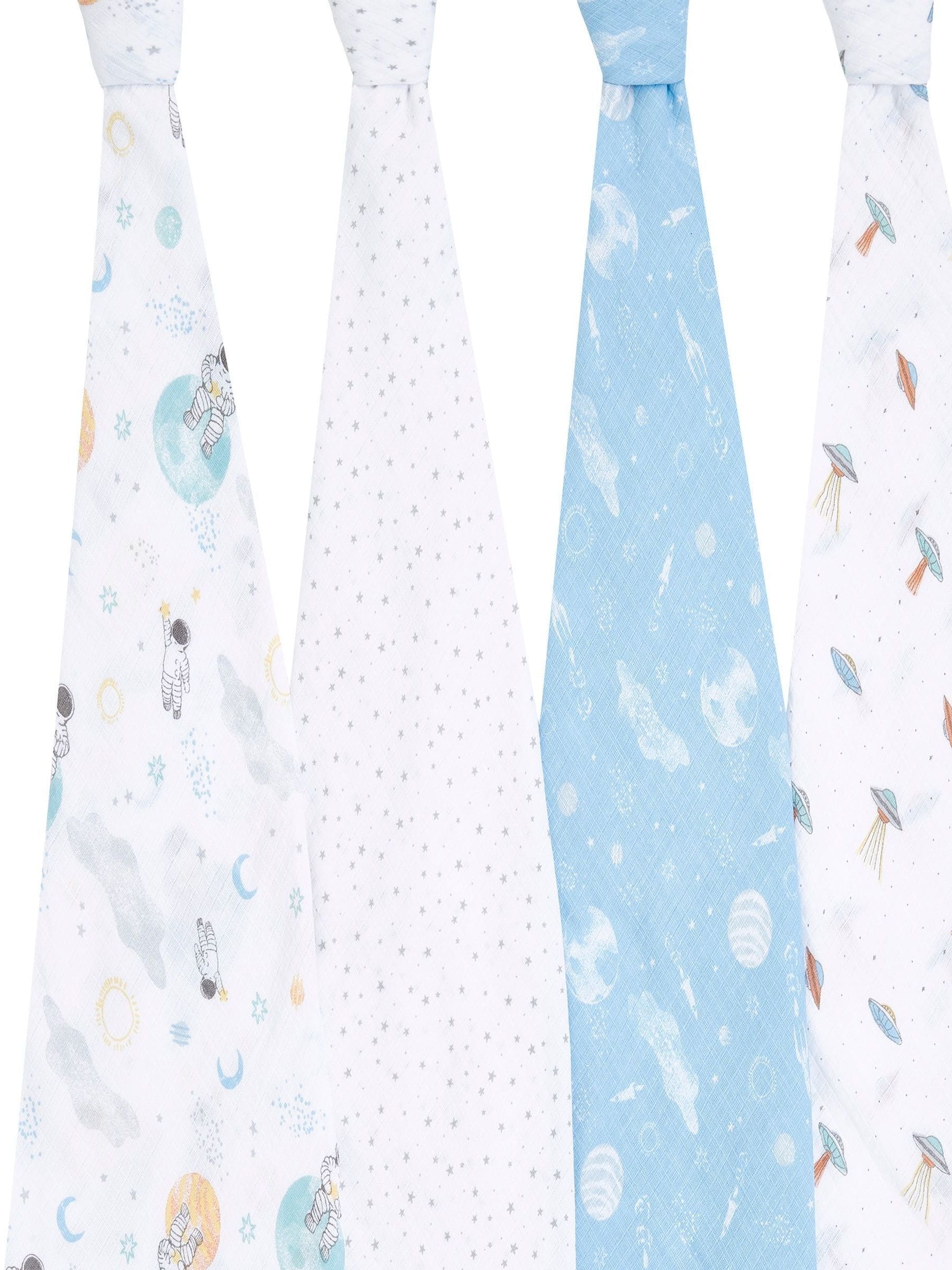 Aden & Anais Light Grey Essentials Muslin Blankets 4 Pack