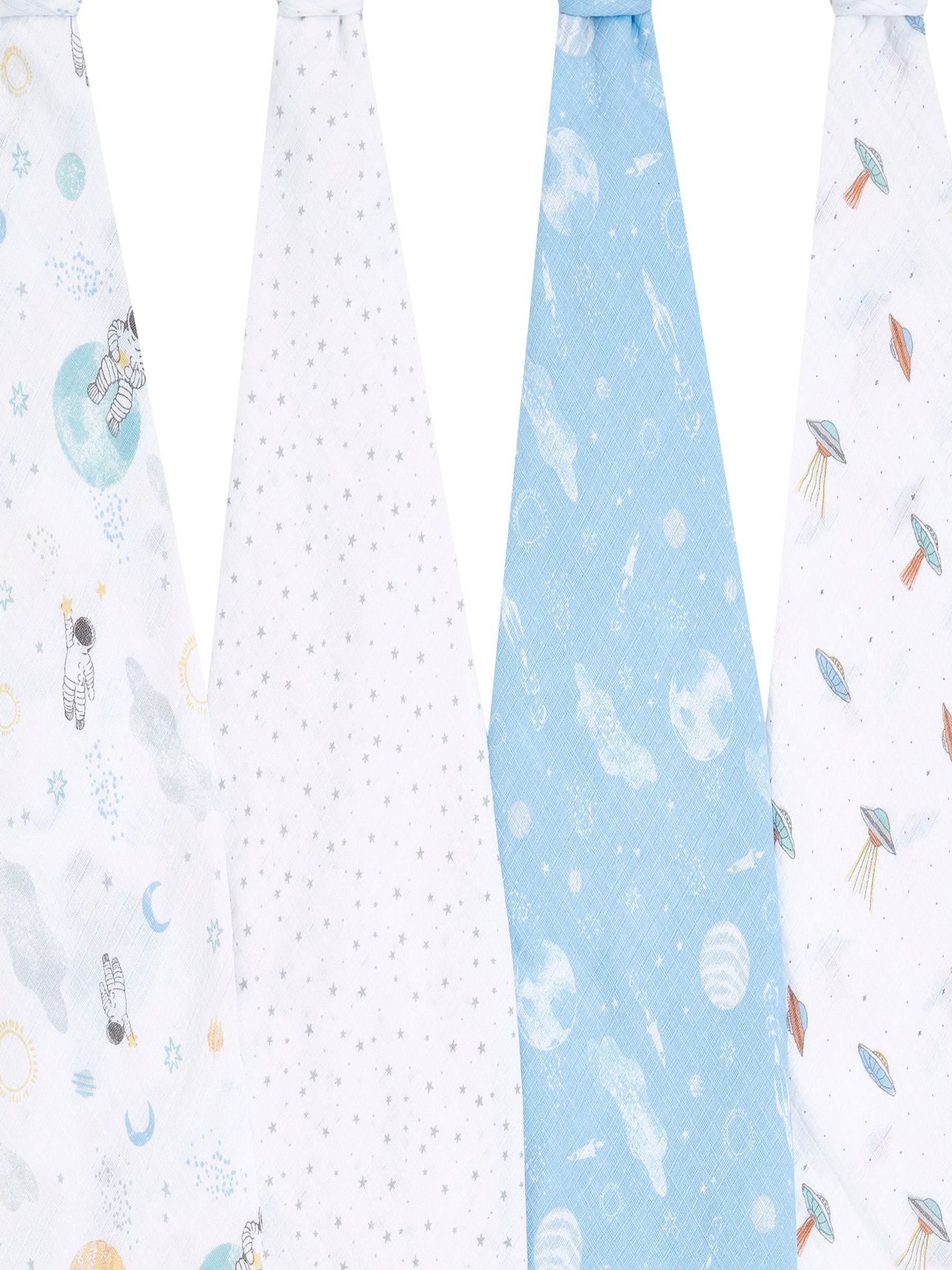 Aden & Anais Light Grey Essentials Muslin Blankets 4 Pack
