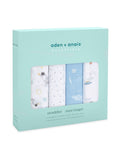 Aden & Anais Light Grey Essentials Muslin Blankets 4 Pack