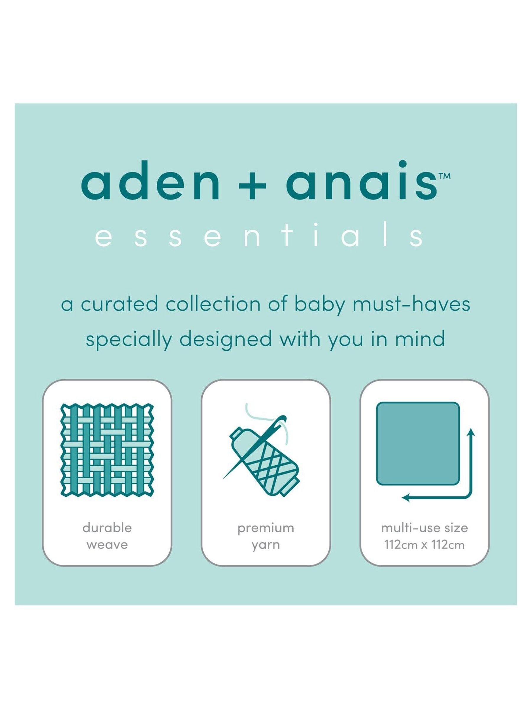 Aden & Anais Light Grey Essentials Muslin Blankets 4 Pack
