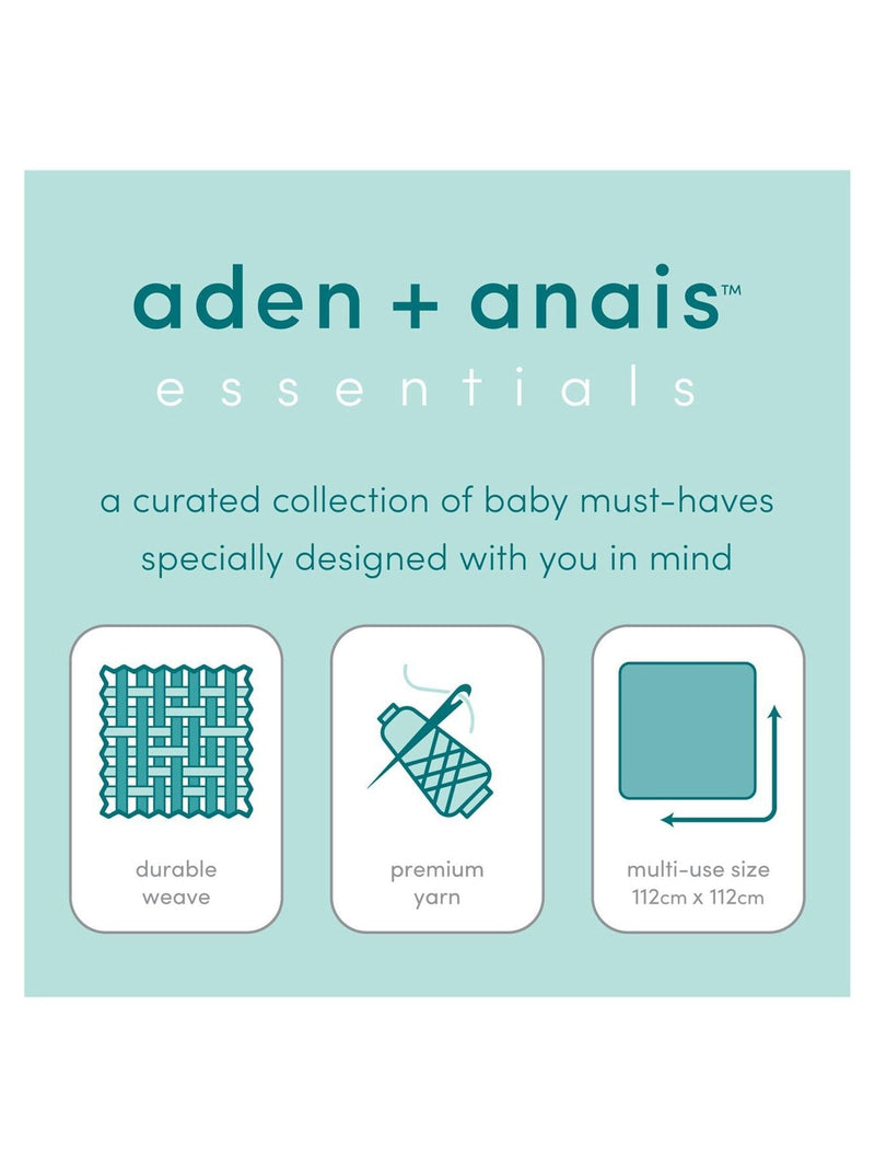 Aden & Anais Light Grey Essentials Muslin Blankets 4 Pack