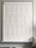 Evin taupe roman blind with woven tree motif, UK version